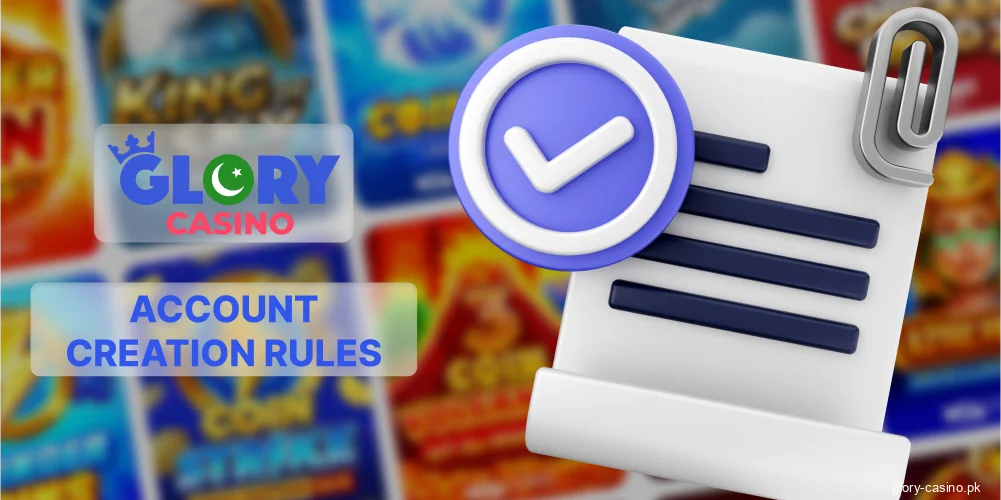 Registration rules at Glory Casino site