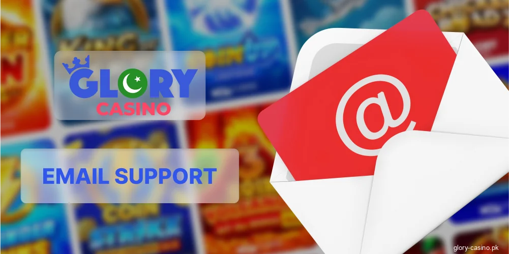 Customer support via email at Glory Casino