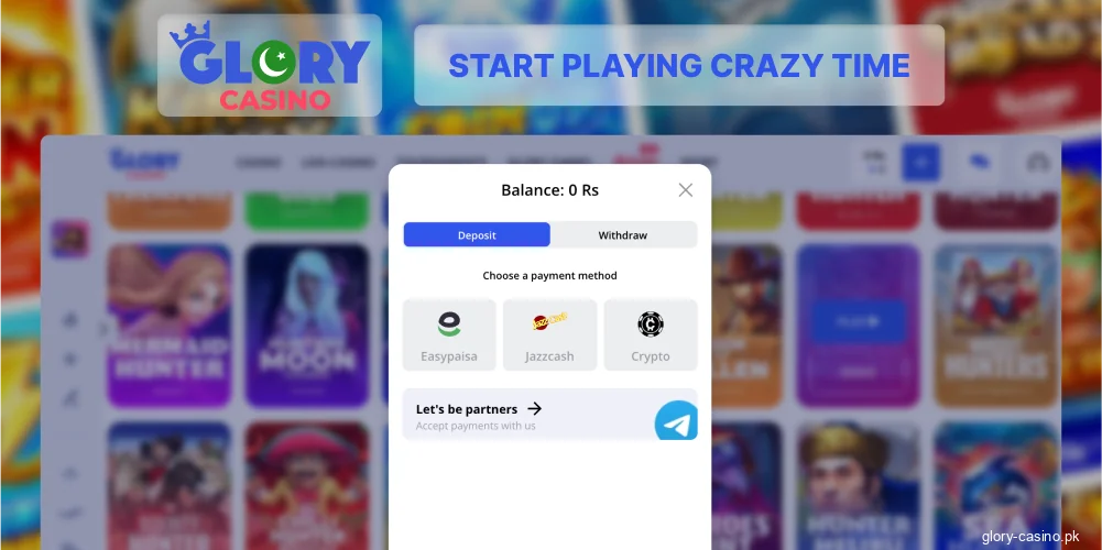 Find Crazy Time in live casino
