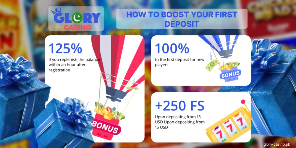 Get welcome bonus at Glory Casino