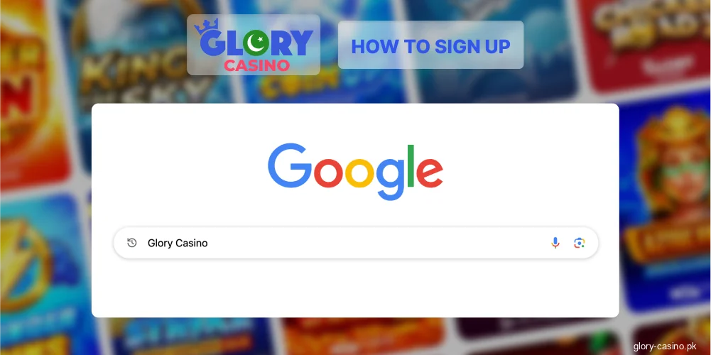 Open official Glory Casino website