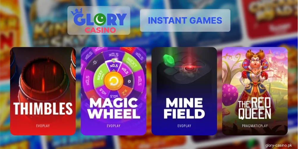 Glory Casino instant games category review