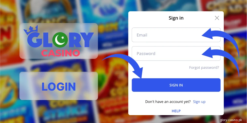 Login steps for Glory Casino users