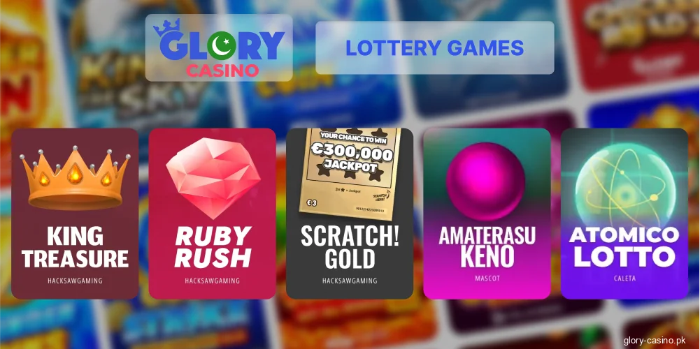 Glory Casino lottery games category review