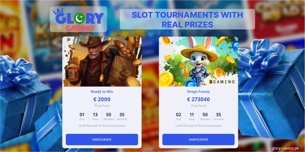Join slot tournaments on Glory Casino