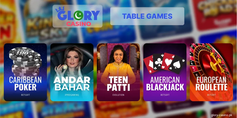 Glory Casino table games category review