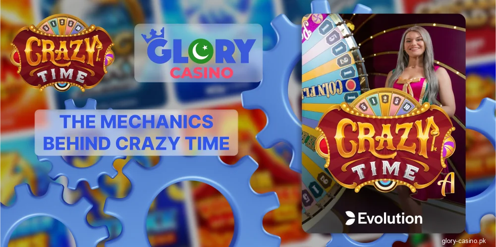Crazy Time wheel mechanics Glory Casino