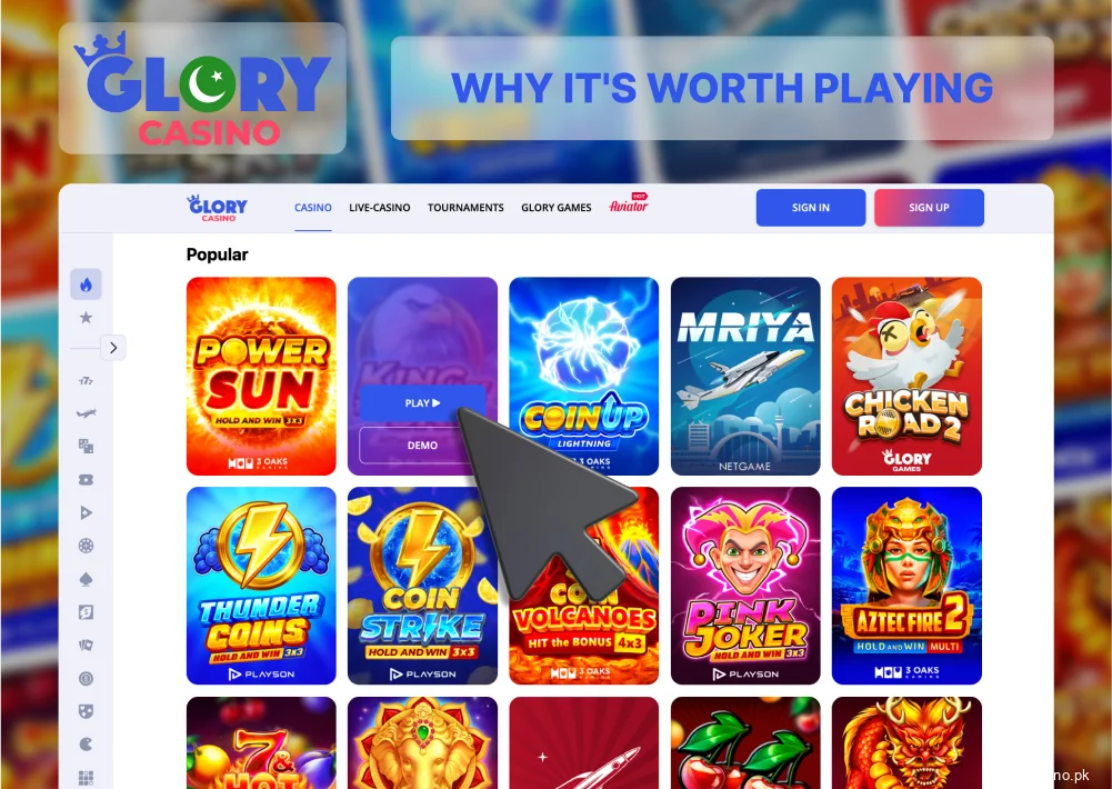 Glory Casino your Pakistan choice
