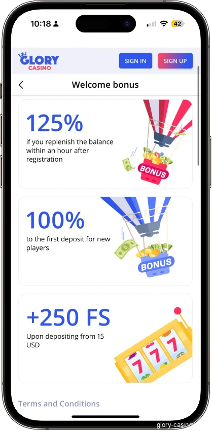 Glory Casino Bonuses