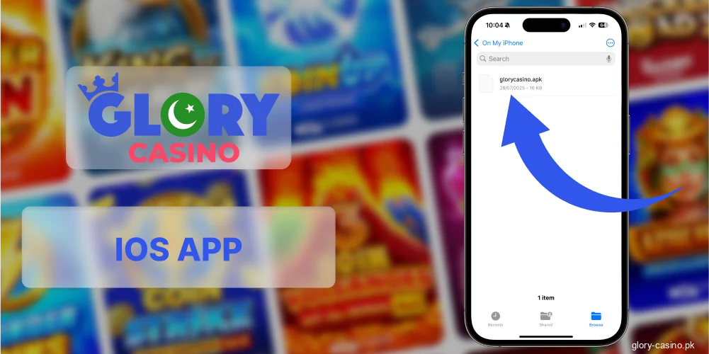 Install Glory Casino on iPhone manually