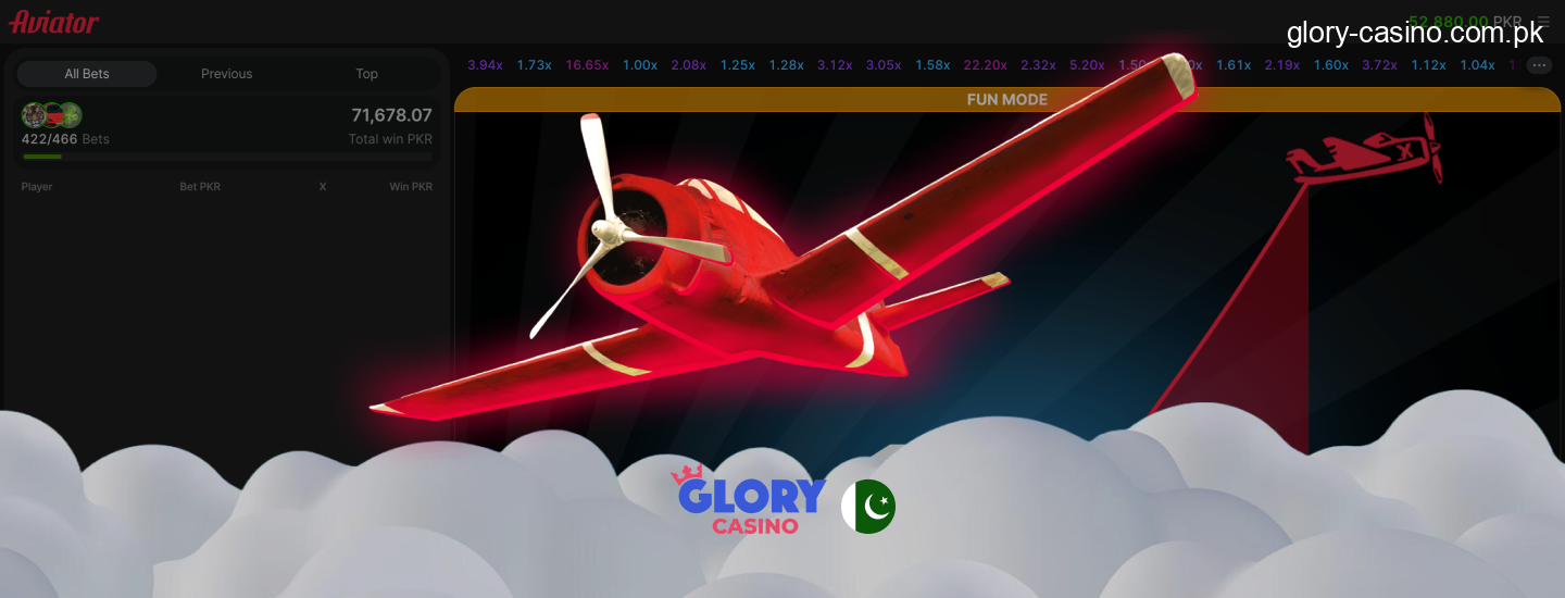 Demo Banner for Aviator Game in Glory Casino