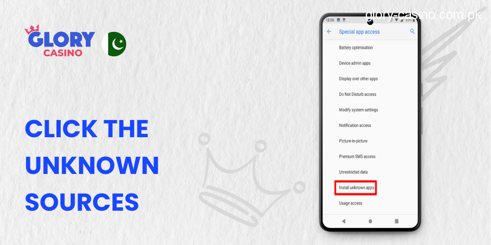 Click the Unknown Sources in your Android Device