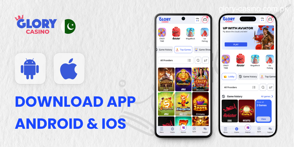 Glory Casino - Download Mobile App and Fast PKR Payments in Pakistan