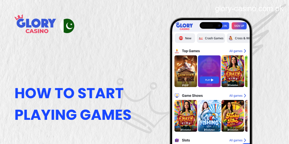 How to Start Playing Games via Glory Casino App