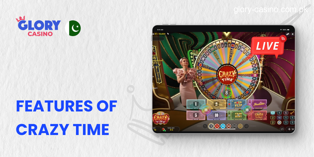 About Features of Crazy Time in Glory Casino Pakistan
