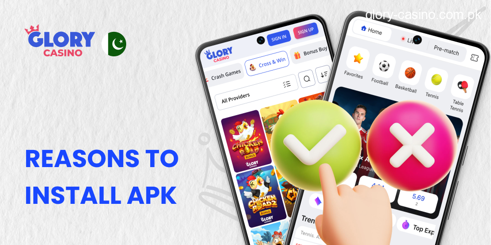 Reasons to Install Glory Casino APK App